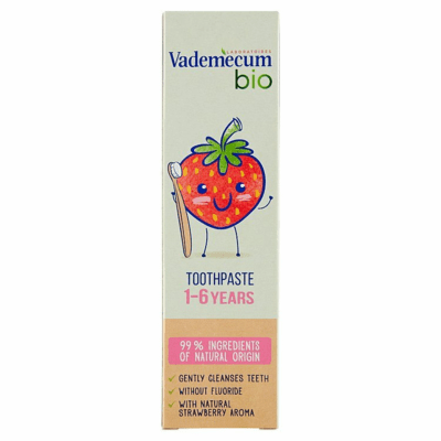 Vademecum Bio Strawberry gyermek fogkrém 1-6 éves korig, epres 50ml