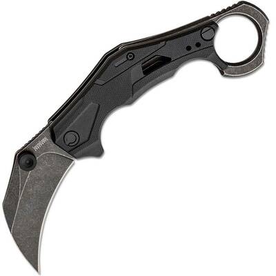 Kershaw K-2064 OUTLIER zsebkés - karambit rásegítéssel 6,6 cm, Blackwash, fekete, GFN