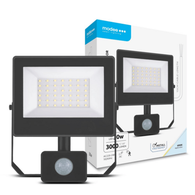 Modee LED reflektor A3-széria + szenzor 30W hideg fehér 3000 lm (ML-FLS6000K30WSA3N)