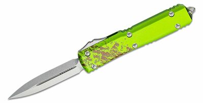 Microtech 122-10Z Ultratech Zombie Standard automatický nôž 8,8 cm, Stonewash, zelená, hliník