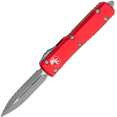 Microtech 122-12APRD Ultratech Red Full Serrated automatický nôž 8,8cm, Apocalyptic, červená, hliník