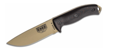 ESEE 5PDT-004 Model 5 vnější nůž 13,2 cm, černo-červená, písková, G10, pouzdro Kydex