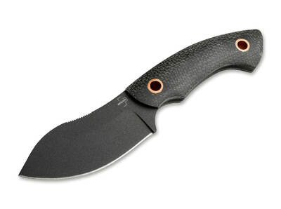 Böker Plus 02BO066 Nessmi Pro vonkajší nôž 7cm, čierna, Micarta, kožené puzdro