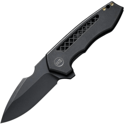 WE23019-1 We Knife Harpen Black Titanium Handle Black Stonewashed CPM 20CV Blade Frame