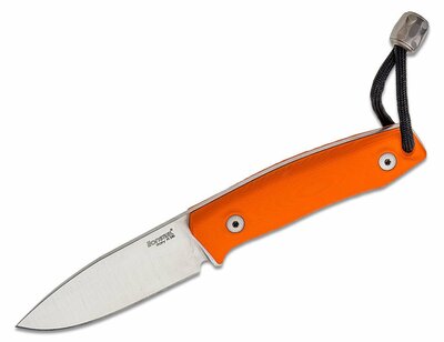 LionSteel M1 GBK outdoorový nôž 7,4 cm, oranžová, G10, kožené puzdro