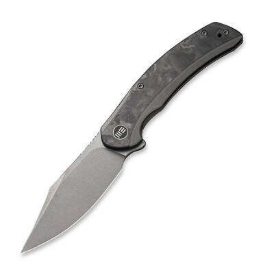 WE19022F-2 We Knife Snick Gray Titanium Handle With Marble Carbon Fiber Inlay Gray Stonewash