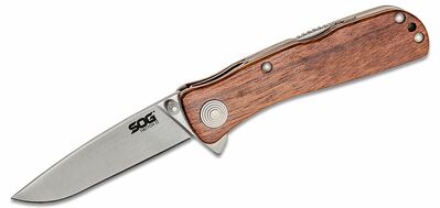 SOG-TWI17-CP TWITCH II WOOD kapesní nůž s asistencí 6,7 cm, Satin, dřevo Palisander