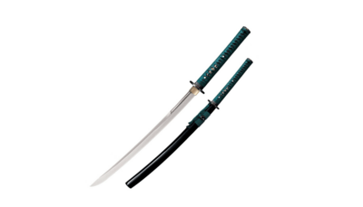 Cold Steel 88DWK Wakizashi Long Handle japonský meč 55,9 cm, dřevo/kůže/hedvábí, dřevěné pouzdro