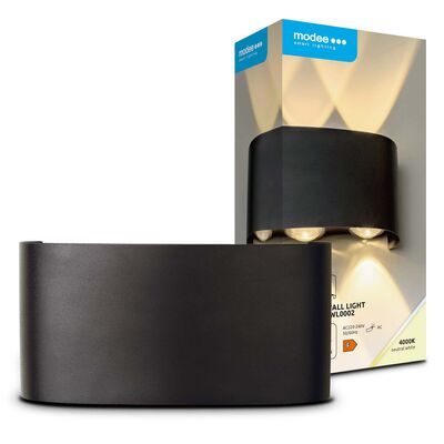 Modee LED čierna nástenná lampa 6W 470lm neutrálna biela (ML-LWL0002)