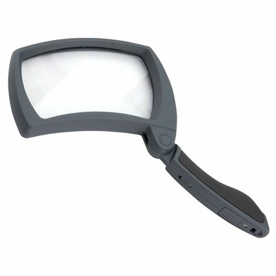 Carson MJ-50 MagniFold obdélníková lupa se skládacím držadlem, LED osvětlení, 2x105 a 60mm, baterie