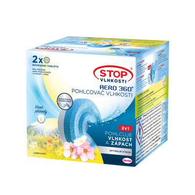 2629455 Ceresit STOP VLHKOSTI AERO 360° náhradní tablety 2v1, luční kvítí, 2x450g