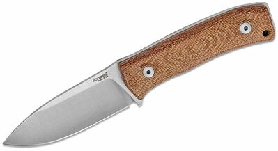 LionSteel M4 CVN nôž do prírody 9,5 cm, hnedá, Micarta, kožené puzdro