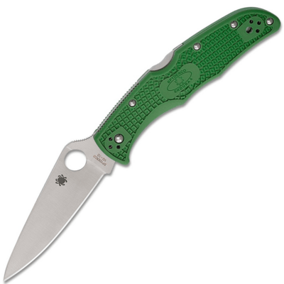 Spyderco C10FPGR Endura 4 Flat Ground vreckový nôž 9,5 cm, Satin, zelená, FRN