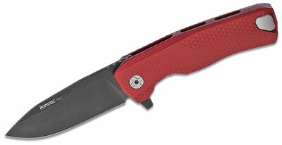 LionSteel ROK A RB RED zsebkés 8,3 cm, fekete, piros, alumínium