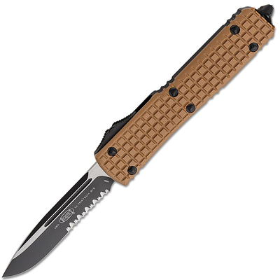 Microtech 121-1FRGTTAS Ultratech TAN automatický vreckový nôž 8,8 cm, čierna, hnedá, hliník, G10