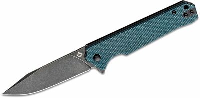 QSP Knife QS111-H2 Mamba V2 Blue vreckový nôž 8,9 cm, Black Stonewash, modrá, Micarta
