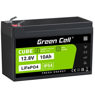 LFPGC12V10AH Green Cell baterie CUBE LiFePO4 10Ah 12.8V 128Wh 