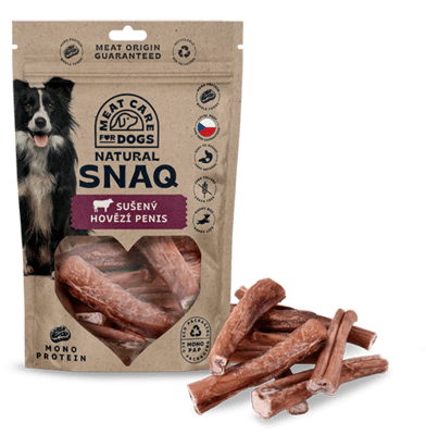 DOG SNAQ 99162 doplnkové krmivo pre psy - hovädzí sušený penis 200G