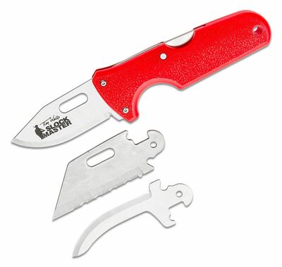 Cold Steel 40AT Slock Master Skinner Click N Cut lovecký nůž 6,4cm, červená, ABS, vyměnitelné čepele