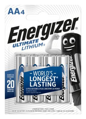 Energizer Ultimate Lithium  AA/4 FR6/4 1,5V lítiové tužkové batérie 4ks 7638900262643