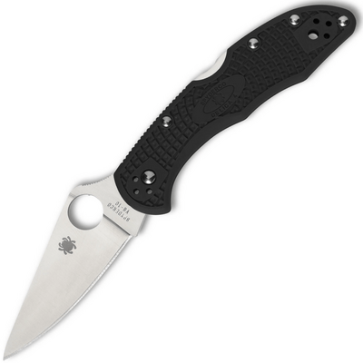 Spyderco C11FPBK Delica 4 Flat Ground Black vreckový nôž 9,5 cm, Satin, čierna, FRN