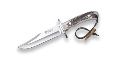 JOKER CC96 Bowie lovecký nôž 16 cm, paroh, kožené puzdro, šnúrka 