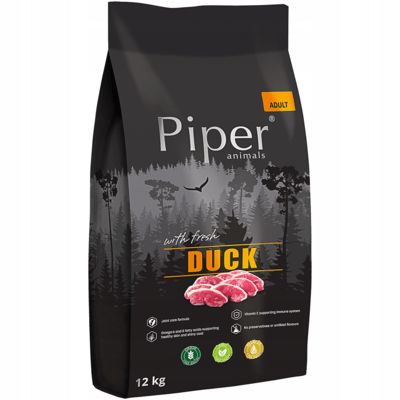 PIPER 25102126 DRY FOR DOG krmivo pre dospelé psy - kačacie mäso 12 kg