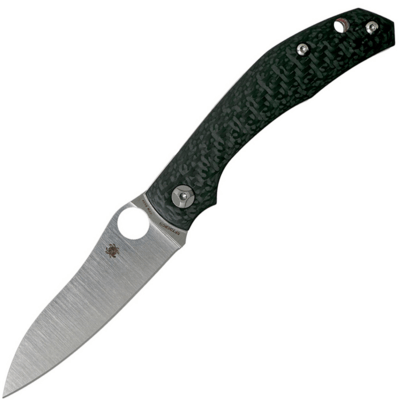 Spyderco C241CFP Kapara zsebkés 9 cm, fekete, szénszálas, drótcsipesszel