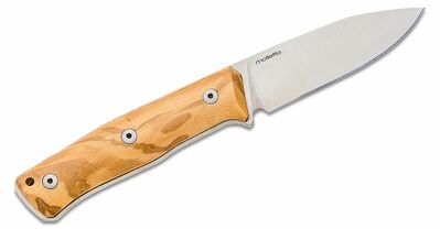 B35 UL LionSteel Fixed Blade SLEIPNER satin Olive wood handle, leather sheath