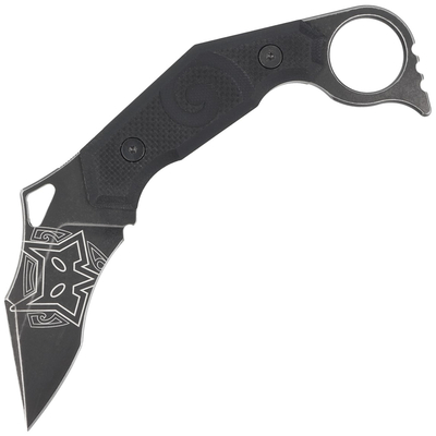 FOX Knives FX-651 MOA Wihongi taktický nůž - karambit 7,5 cm, celočerný, G10, pouzdro Kydex