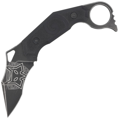 FOX Knives FX-651 MOA Wihongi taktický nôž - karambit 7,5 cm, celočierny, G10, puzdro Kydex