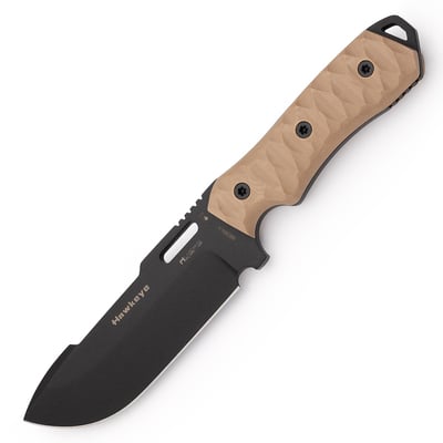 Hydra Knives HK-05 HAWKEYE outdoorový nôž 14 cm, čierna PVD, hnedá, G10, puzdro Kydex