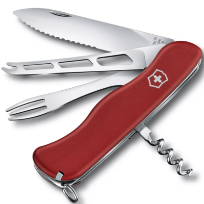 Victorinox 0.8313.W Cheese Master W multifunkciós kés 111 cm, piros, 8 funkció