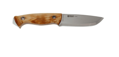 Helle HE-200600 Utvaer vonkajší nôž 10 cm, drevo kučeravej brezy, kožené puzdro