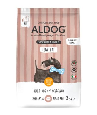 Aldog Low Fat Mini nízkotučné granule pre dospelé psy, malé plemená, 3 kg