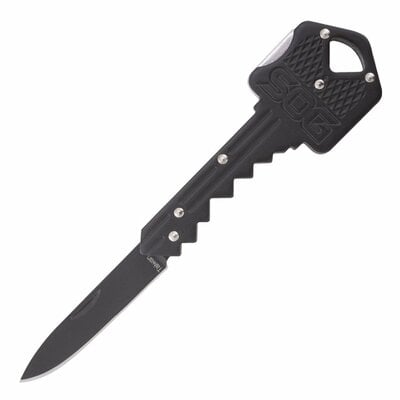 SOG-KEY-101 KEY KNIFE - BLACK vreckový nôž 3,8 cm, celočierna, oceľ, tvar kľúča