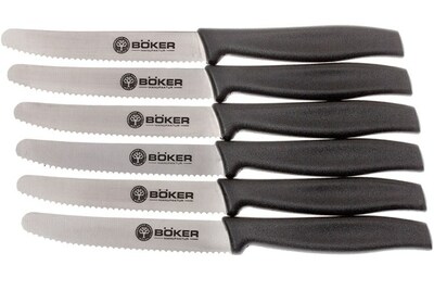 Böker Manufaktur 03BO006 súprava kuchynských nožov 6 ks 10,5 cm, čierna