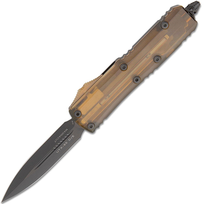 Microtech 232-1DLCTULS UTX-85 Ultem automata kés 7,6 cm, fekete, alumínium