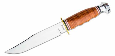 KA-BAR KB-1236 BOWIE lovecký nôž 17,5 cm, mosadz, koža, kožené puzdro