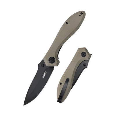 Kubey KU314K Ruckus Tan Black zsebkés 8,4 cm, fekete, barna, G10, csat