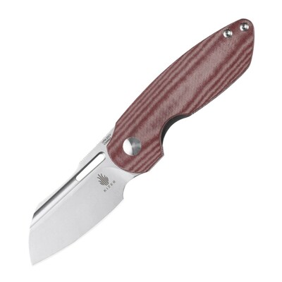 Kizer V3569A2 OKTÓBER Piros zsebkés 7,4 cm, Stonewash, piros, Micarta