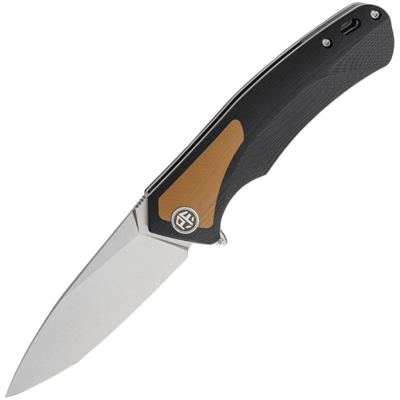 PF838BRW Petrified Fish PF838
Pub Stonewashed D2 Brown G10 With Black G10