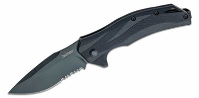 Kershaw K-1645BLKST LATERAL Serrated kapesní nůž s asistencí 7,9 cm, celočerná, GFN