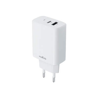 Maxlife MXTC-10-30AC PD QC nabíjačka 1x USB-C 1x USB 30W, biela (OEM0101404)