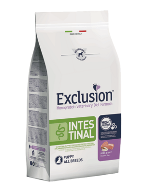 EXCLUSION INPA08 INTESTINAL PUPPY veterinární krmivo pro štěňata 800g, vepřové/rýže