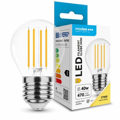 Modee LED žárovka Filament Globe Mini G45 4W E27 430lm teplá bílá (ML-G45F2700K4WE27)