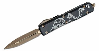 Microtech 122-13DCS Ultratech Bronze Death Card automatický nôž 8,8cm, Apocalyptic, čierna, hliník