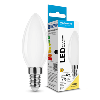 Modee LED žiarovka Filament Milky Candle C35 4W E14 430lm teplá biela (ML-MCF2700K4WE14)