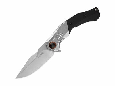 Kershaw K-2075 PAYOUT zsebkés rásegítéssel 8,9 cm, Stonewash, fekete, G10, acél