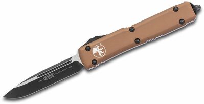 Microtech 121-1TA Ultratech Black Standard Tan automata kés 8,8 cm, fekete, barna, alumínium